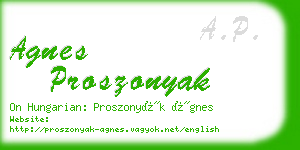 agnes proszonyak business card